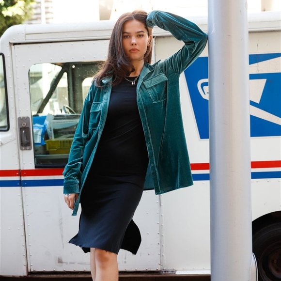 Teal Corduroy Velvet Oversized Shirt - Picture 3 of 7